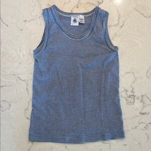 Petit Bateau Navy and White Striped Tank Top